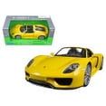 thumbnail image 2 of Porsche 918 Spyder Yellow Open Roof 1/24 Diecast Model Car by Welly, 2 of 2