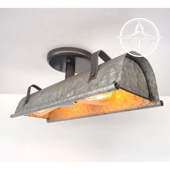 New Rustic Galvanized Ceiling Light Fixture - Farmhouse Lighting Kitchen