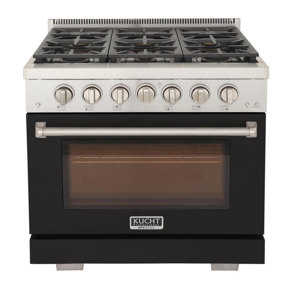 Pemberly Row 36" Natural Gas Range in Black with True Simmer Burners
