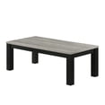 thumbnail image 2 of 3 - piece wooden living room table set in gray black finish rectangular coffee table square end tables for primary space, 2 of 3