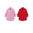 thumbnail image 2 of HH TRAF Blusa de un solo pecho con bolsillos y mangas cortas con cuello vuelto de color liso elegante para mujer 2024 Camisas casuales para mujer, 2 of 5