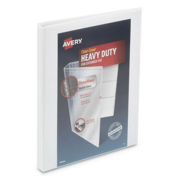 "Heavy-Duty View Binder With Durahinge And One Touch Slant Rings, 3 Rings, 0.5"" Capacity, 11 X 8.5, White | Bundle of 2 Each"