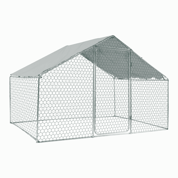 CASEMIOL 10×6×6ft Large Chicken Coop, Metal Chicken Run with Waterproof, Durable UV Cover, Poultry Chicken Pen for Outdoor, Backyard and Farm