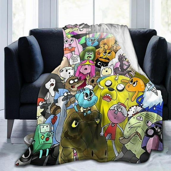 The Amazing Anime World of Gumball Blanket Throw Blankets Ultra Soft Flannel Lightweight Throws for Couch, Bed,All Seasons Use 40""x30"", Black