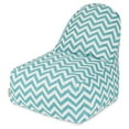 thumbnail image 1 of Majestic Home Goods Indoor Outdoor Teal Chevron Bean Bag Kick-it Chair 30 in L x 26 in W x 30 in H, 1 of 2