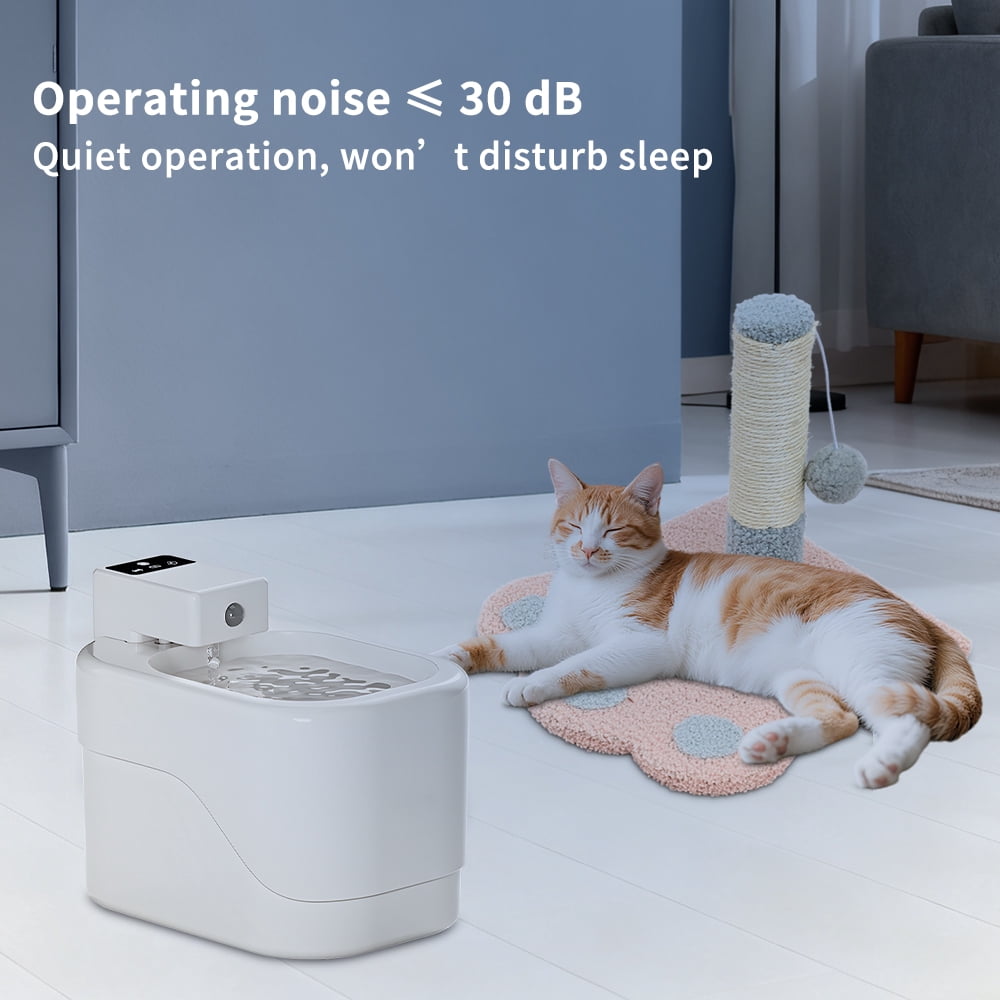 Water Fountain + Scratching Tower for Pet Cats Dogs, Automatic Water Dispenser 2L Capacity Super Mute Low Noise