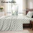 thumbnail image 4 of Lux Decor Twin XL Bed Sheets Set 3 Piece - Quatrefoil Pattern, Ultra Soft Polyester Sheet Deep Pocket Fit, Wrinkle Free, Breathable & Fade Resistant OEKO-TEX Certified, Taupe, 4 of 11