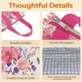 thumbnail image 4 of Pioneer Flower Floral Print Pattern Insulated Lunch Bag for Women & Adults,Large Portable Soft Cooler Lunch Bag,Thermal Food Storage Tote with Pearl Cotton,8.66L,8.75x5.75x9.5 Inch, 4 of 6