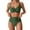 Green, variant on MIXUE Swim Suits for Women Solid Color Sexy Two Piece High Waist Bikini Sets for Women Swimwears Bathing Suits,Blue,L