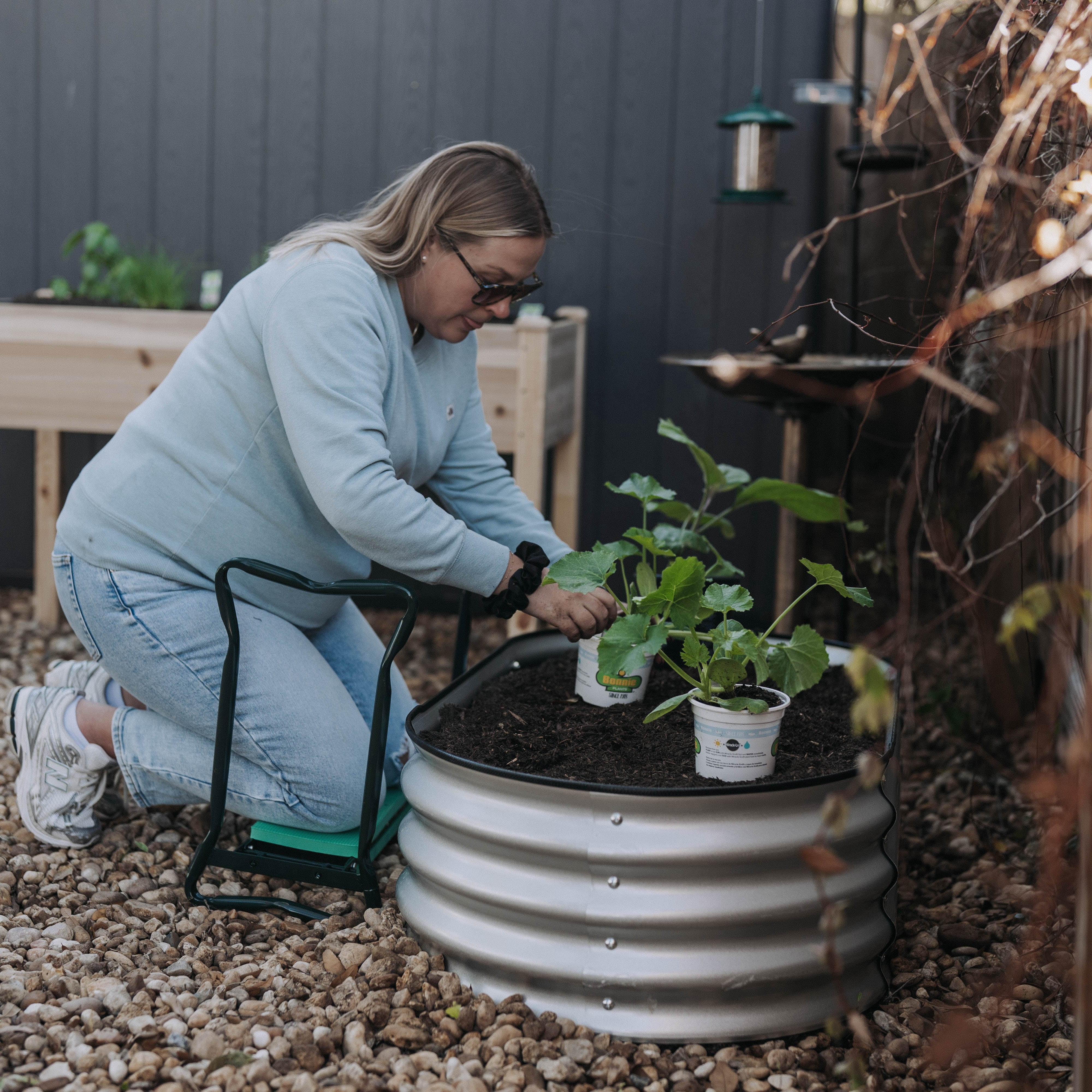 Backyard Expressions Home Galvanized Raised Garden Bed Kit 4x2x1ft, Planter Box Raised Garden Beds Outdoor, Easy Assembly Metal Raised Bed for Gardening Vegetables, Fruits, Flowers - Silver