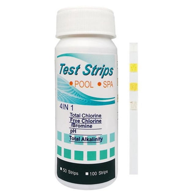 100 tiras de prueba de papel para medir cloro/PH/bromo para piscina de acuario (4 en 1)