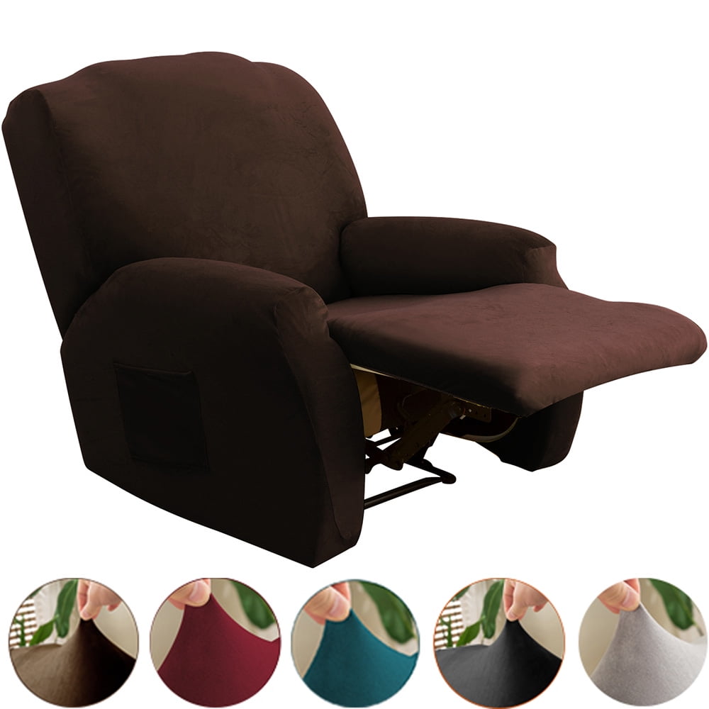 TOPCHANCES 4piece Velvet Stretch Recliner Chair Slipcover, Non Slip 1