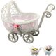 thumbnail image 1 of wonima44 Woven Rattan Stroller Shaped Flower Basket,Wicker Versatile Trolley Decorative with Handle,Flower Candy Basket for Wedding Party (Pink), 1 of 1