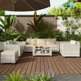 thumbnail image 7 of KIGOTY 7 Piece Outdoor Patio Furniture, Wicker Rattan Outdoor Conversation Set Sectional Sofas for Backyard, Garden, Gray-White Rattan- Beige, 7 of 7