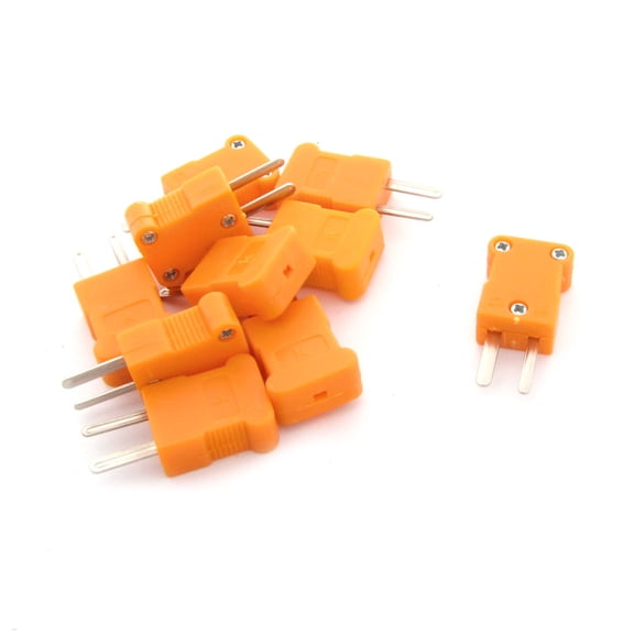 Unique Bargains 10 Pcs RTD Circuits K Type Thermocouple Plugs Adapter Orange