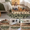 thumbnail image 6 of Dog Claws Painting Round Living Room Rugs 4 ft, Vintage Green Wood Striped Farm Animal Country Washable Area Rug with Non-Slip Sturdy Edge Binding Round Carpet for Entryway Kitchen Bedroom Bathroom, 6 of 9