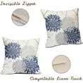 thumbnail image 2 of Navy Blue White Grey Pillow Covers 20x20 Inch Patriotic Dahlia Flower Print Throw Pillow Covers Outdoor Decor Linen Cushion Case for Home Living Room Sofa Couch Bed, Set of 2, 2 of 6