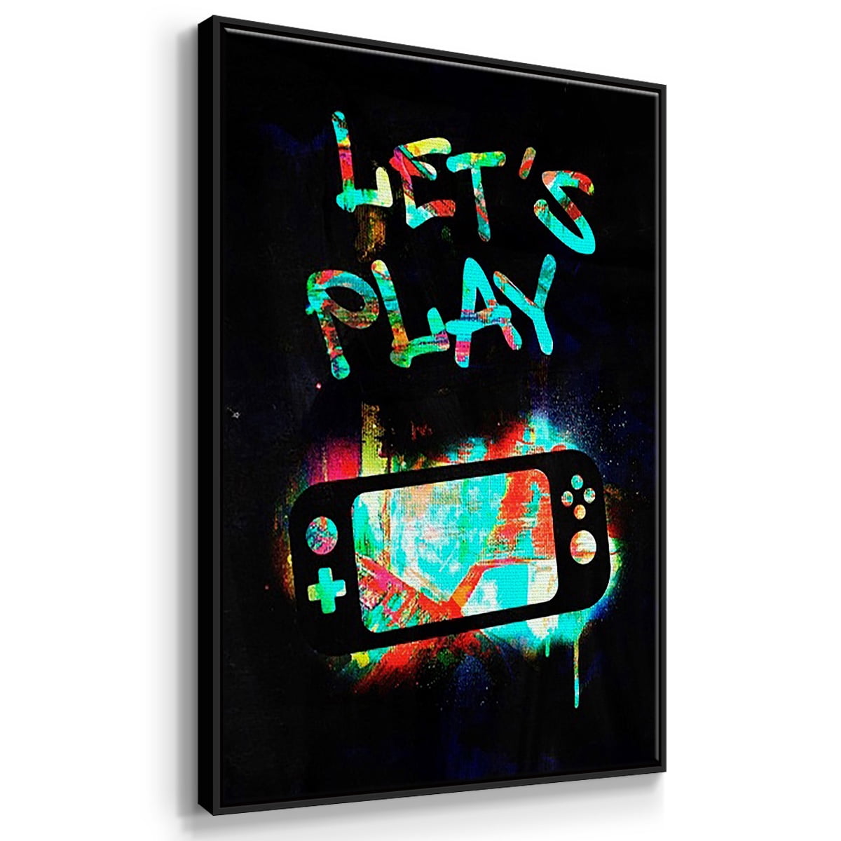 Gamer Tag I - Framed Premium Gallery Wrapped Canvas L Frame 3 Piece Set - Ready to Hang