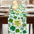 thumbnail image 3 of St. Patrick's Day Table Runner, Spring Lucky Green Shamrock Cloud Blue Washable Cotton Linen Table Runners 60 Inches Long, Dresser Scarf Runner for Coffee/TV Stands/Kitchen/Cabinets 13''x60'', 3 of 9