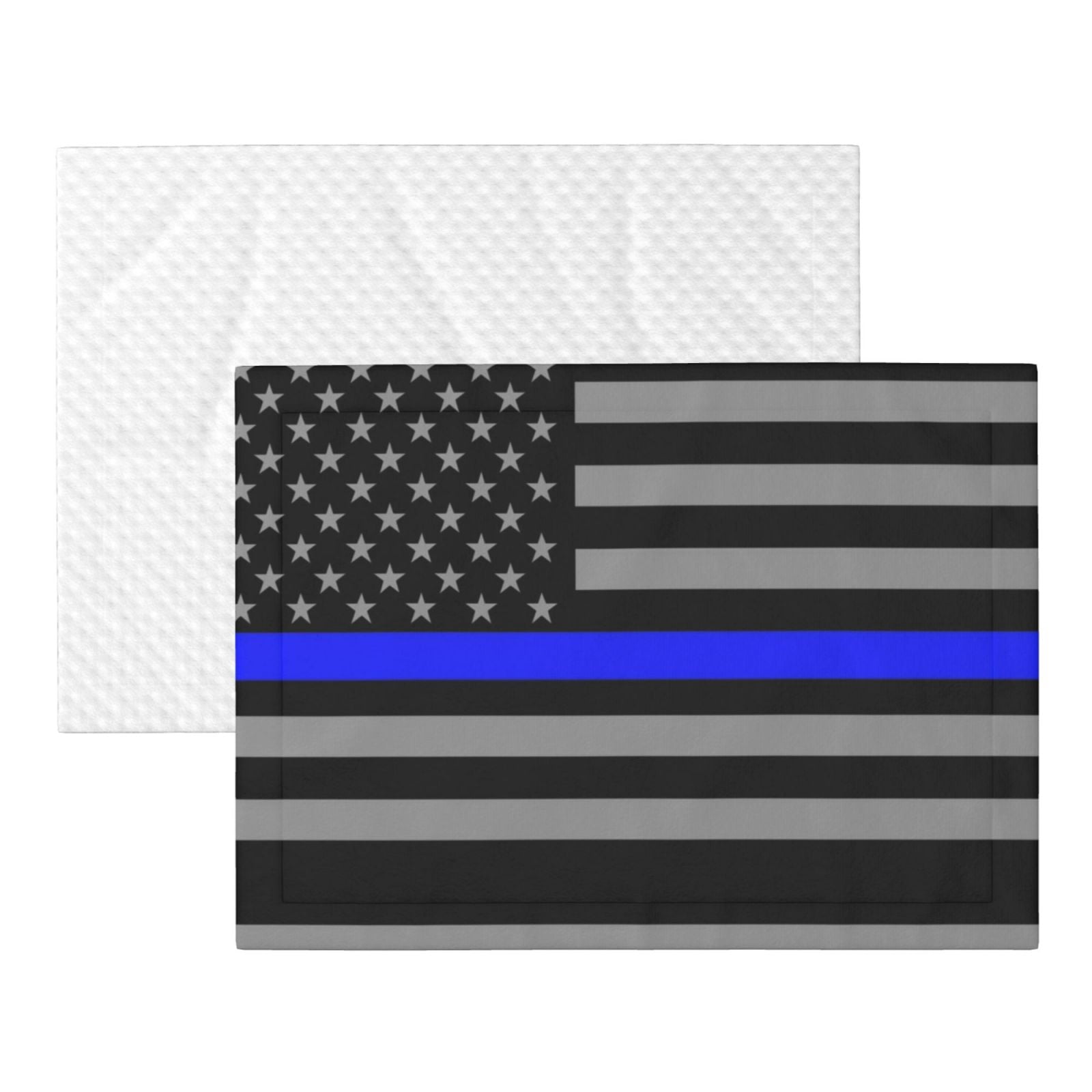 Flannel Throw Dog Blanket Distressed Police Style Flag Soft Warm Print Pet Blankets for Small Dog Cat Puppy
