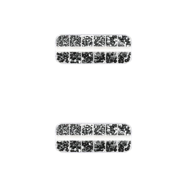Seitruly 1 bolsa de cristal llamativo fondo plano brillo diamantes de imitación para uñas DIY artesanía dulce regalo para 430 negro Type2 NO2
