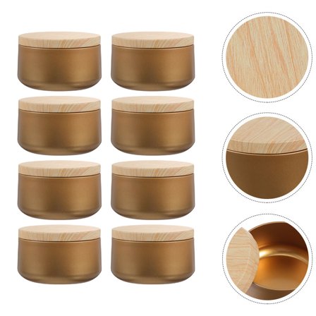 LEORX DIY Candles Candle Cans Golden Tinplate 8Pcs