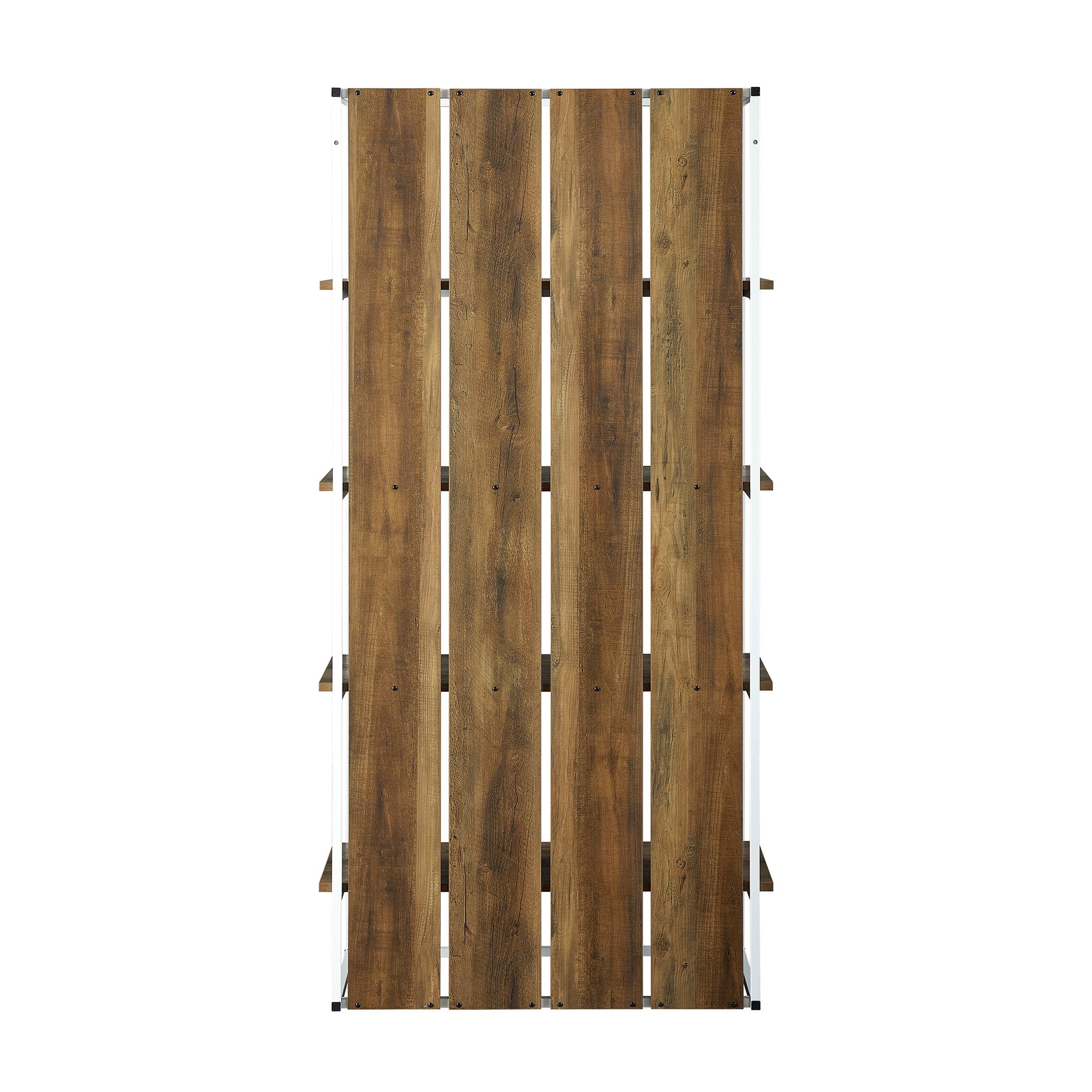 Woven Paths 64" Farmhouse 4 Shelf Bookcase, Reclaimed Barnwood/White