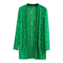 Akafmk Summer Plus Size Cardigans for Women,Lightweight Open-Front Cardigan,Women Long-sleeved Slim Fitting Lace Shirt Sun Protection Clothing Mid Length Outerwear Top Loose Cover Up Jackets Tops