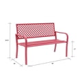 thumbnail image 3 of Fiery Red Retreat- All-Steel Garden Bench for Outdoor Comfort, 3 of 5