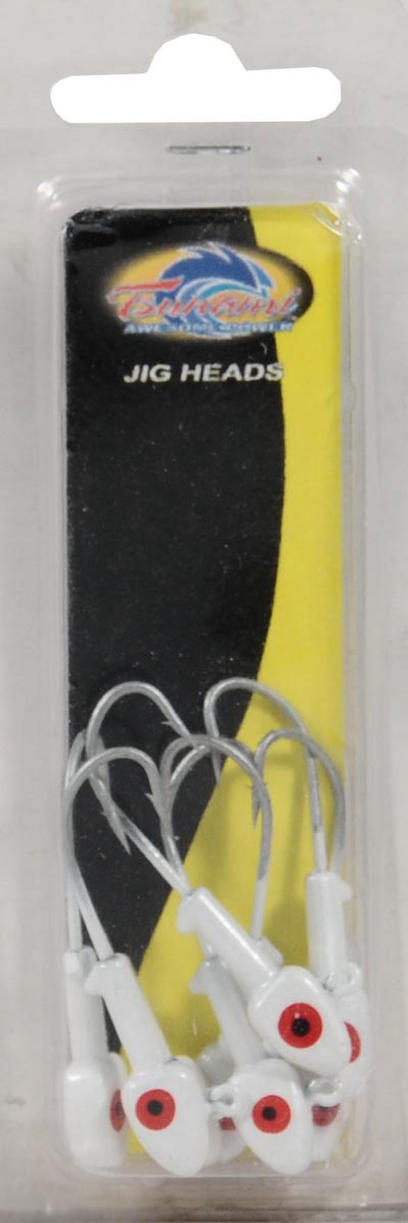 Tsunami Lead Jig Head Fishing Lure 1/4 oz. – White, 8-Pack