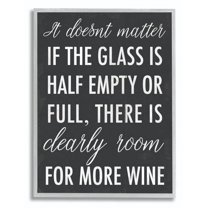 Stupell Industries More Wine Funny Family Black and White Word Design Framed Wall Art by Daphne Polselli