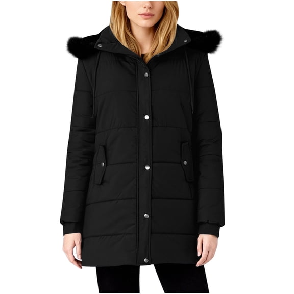 Rutainlusire Womens Fashion Warm Long-Length Puffer Jackets Parka Jackets 2026 Fall Winter Women Casual Loose Thick Long Sleeve Hooded Coat Winter Solid Long Down Jackets