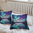 thumbnail image 5 of Colorful Aurora Outdoor Pillow Covers Pack of 2 Starry Sky Lake Nature Forest Modern Art Waterproof Throw Pillow Covers Decorative Cushion Cases for Patio Garden Tent Balcony Couch 18x18 inch, 5 of 8