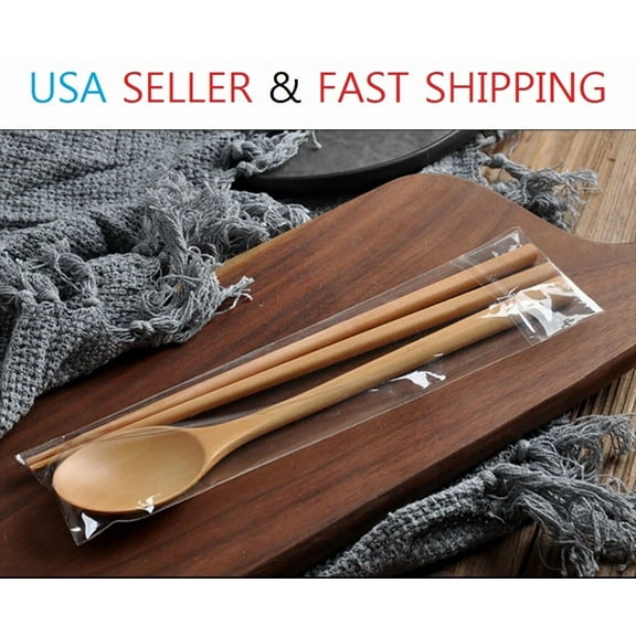 Wooden Spoon And Chopstick Set Eco-Friendly Utensil Home Kitchen Tableware Set