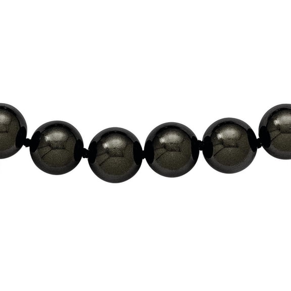 Auriga Fine Jewelry 10-11 mm Black Imitation Shell Pearl Hand Knotted Slip-on Hand-knotted Necklace for Women 36"