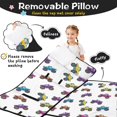 thumbnail image 3 of Monster Cartoon Truck White Pattern Teens Toddler Nap Mat with Pillow, Sleeping Mat Bag for Preschool Daycare 51"x22", 3 of 6