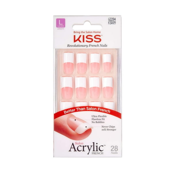 Kit acrílico francés Kiss Salon Team Player Long (paquete de 2)