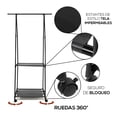 thumbnail image 4 of Perchero Organizador de Ropa | Estante Multifuncional con Ruedas | Perchero Triangular de Acero Inoxidable | Rack Organizador 3 en 1, 4 of 5