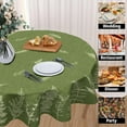 thumbnail image 4 of Spring Summer Leaf Tablecloth Round 60 Inch Green Plant Botanical Fern Leaves Decorative Table Cloth Washable Wrinkle Stain-Resistant Polyester Holiday Farmhouse Table Cover for Party Dinner, 4 of 6