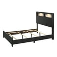 thumbnail image 3 of Modern 5pc King Size LED Headboard Bed Dresser Mirror Nightstand Wooden Bedroom Furniture Set Black, 3 of 5