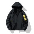 thumbnail image 5 of CHCNHAC Tech Jackets for Men Lightweight Waterproof Sunscreen Raincoats with Pockets Outdoor Casual Shell Jacket for Camping Hiking Travelling Black L, 5 of 6