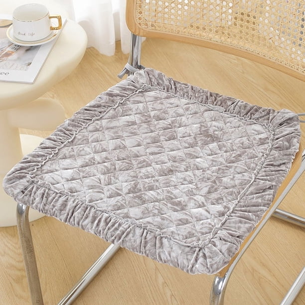 Nvzi Cojín para jardín, terraza, hogar, cocina, oficina, grueso y cómodo, 45 x 45 cm (gris)