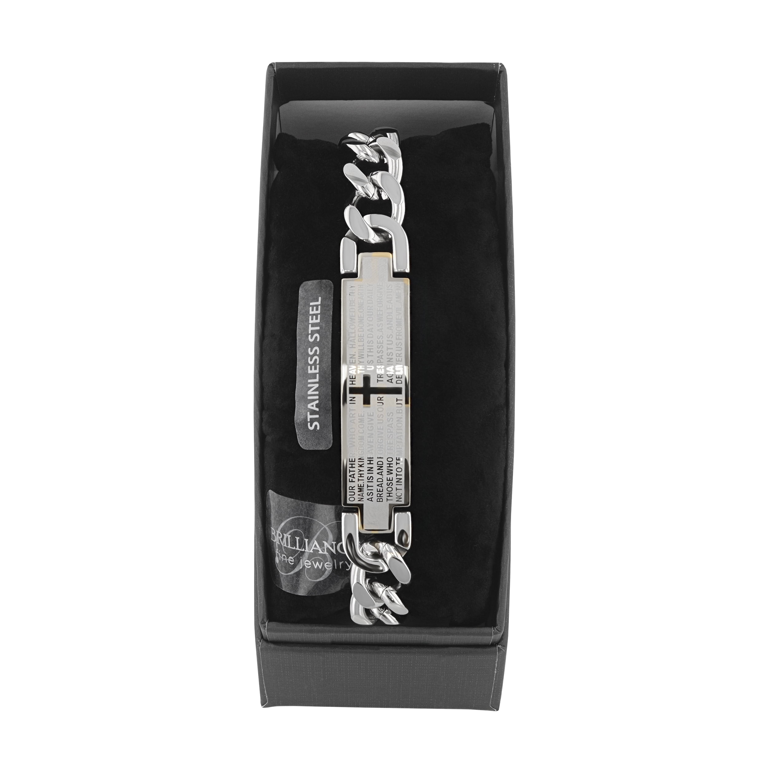Men's Two-Tone Stainless Steel Lord's Prayer ID Bracelet - Brilliance Fine Jewelry