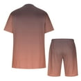 thumbnail image 4 of BiZtdJrK Men Summer 2 Piece Sets Casual Short Sleeve Tshirts Matching Drawstring Beach Shorts Sport Set Fashion Gradient Print Big and Tall Tracksuits Limited Time Sale Orange XXL, 4 of 6