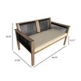 thumbnail image 2 of Afuera Living Outdoor Patio Wood and Wicker Weave Loveseat in Acacia/Beige, 2 of 2