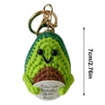 thumbnail image 4 of Lindo Llavero Tejido A Mano Apoyo Emocional Muñeca Divertida Tejer Pepinillos (aguacate), 4 of 4