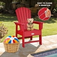thumbnail image 3 of Gymax Ensemble de 2 Chaises Adirondack de Patio pour Enfants Fauteuil Chaise d'Extérieur Résistante aux Intempéries Rouge, 3 of 5