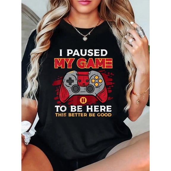 Paused My Game to Be Here Gamer Controller Men Boys Kid Teen T-Shirt