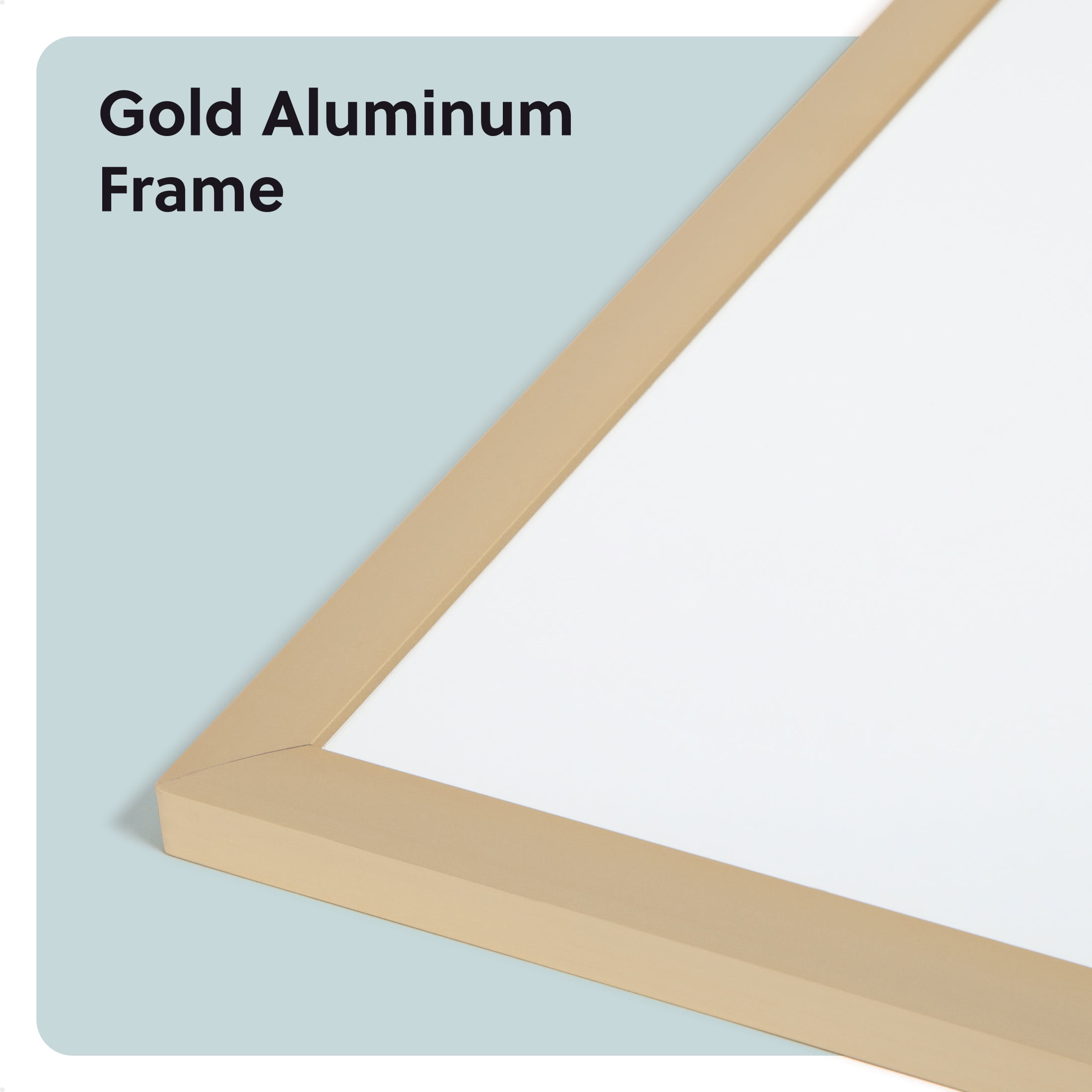 U Brands 35 x 23 in. Magnetic Dry Erase Board, Gold Metal Frame, Includes 2 Magnets, Marker, Tray