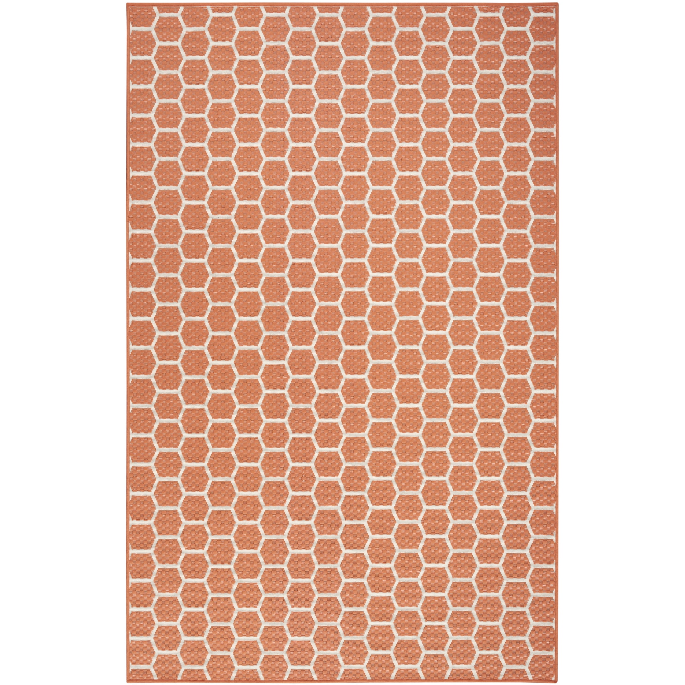 Nourison Twist Reversible 4' x 6' Coral Modern Rug